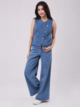 WOMEN'S DENIM VEST MID INDIGO
