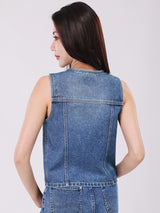 WOMEN'S DENIM VEST LIGHT INDIGO