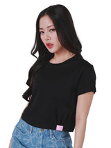 LEE PINK COLLECTION CROPPED FIT WOMEN'S TEE SHORT SLEEVE BLACK