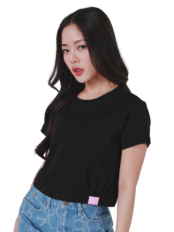 LEE PINK COLLECTION CROPPED FIT WOMEN'S TEE SHORT SLEEVE BLACK