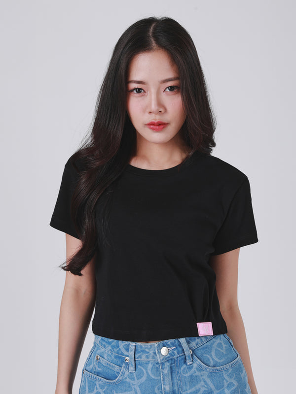 LEE PINK COLLECTION CROPPED FIT WOMEN'S TEE SHORT SLEEVE BLACK