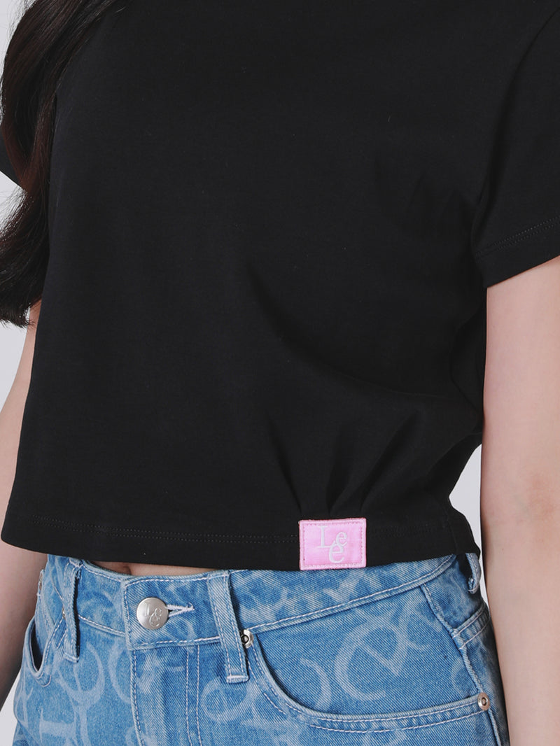 LEE PINK COLLECTION CROPPED FIT WOMEN'S TEE SHORT SLEEVE BLACK