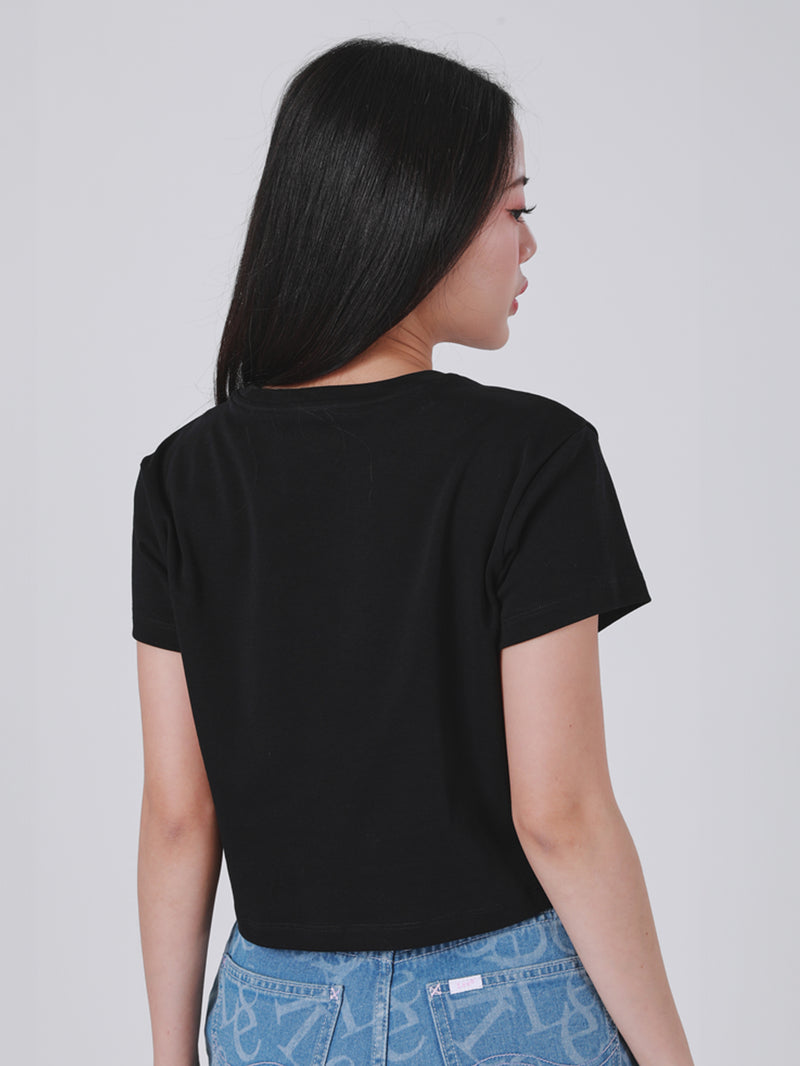 LEE PINK COLLECTION CROPPED FIT WOMEN'S TEE SHORT SLEEVE BLACK