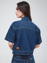 CROPPED FIT 101 COLLECTION WOMEN'S SHORT SLEEVE SHIRT MID INDIGO