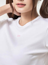 CROP FIT LEE PINK COLLECTION WOMEN'S TEE SHORT SLEEVE WHITE