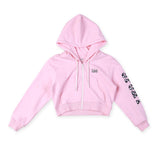 CROP FIT ATHLEISURE COLLECTION GIRL'S ZIP UP HOODIE PINK