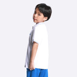 REGULAR FIT ICONIC LOGO COLLECTION BOY'S POLO SHORT SLEEVE WHITE