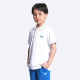 REGULAR FIT ICONIC LOGO COLLECTION BOY'S POLO SHORT SLEEVE WHITE
