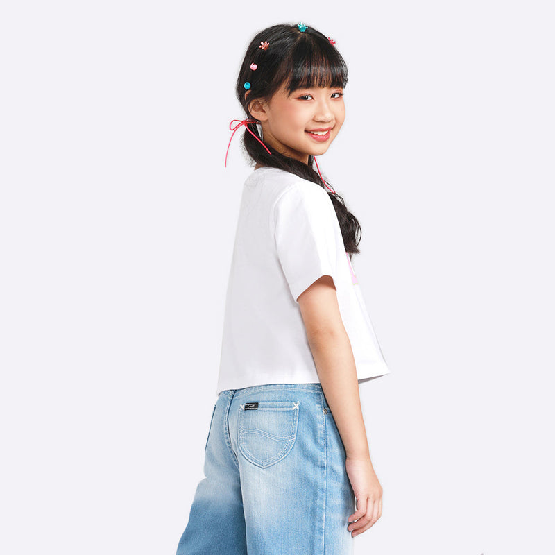 CROP FIT LEE CLUB COLLECTION GIRL'S TEE SHORT SLEEVE OFF-WHITE