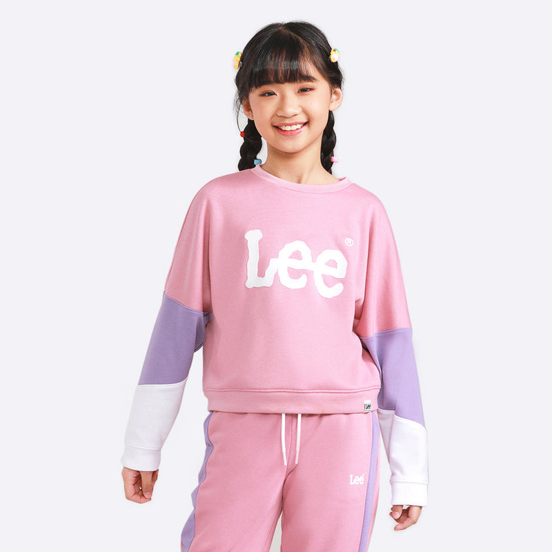 OVERSIZE FIT LEE CLUB COLLECTION GIRL'S PULLOVER PINK