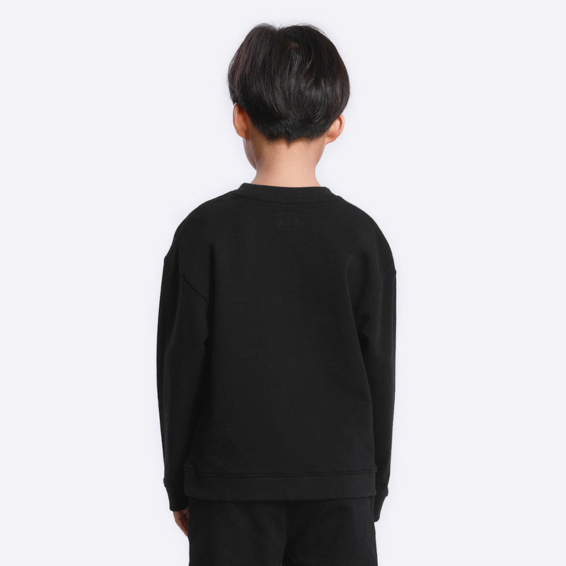 เสื้อคลุมแบบสวมเด็กผู้ชาย คอลเลคชั่น HALLOWEEN ทรงโอเวอร์ไซส์ สีดำ