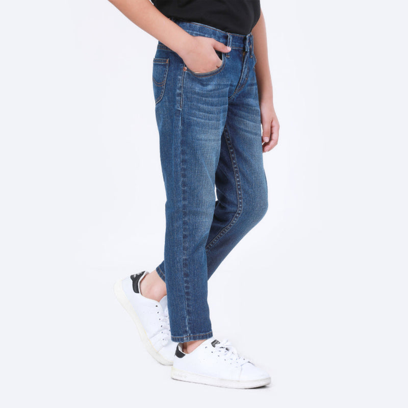 HALLOW RISEEEN COLLECTION RILEY FIT MID RISE SLIM BOY'S JEANS DENIM