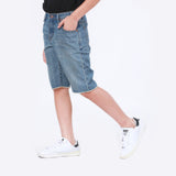 กางเกงขาสั้นเด็กผู้ชาย คอลเลคชั่น HALLOWEEN SHORTS FIT สียีนส์