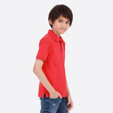 เสื้อยืดโปโลเด็กผู้ชาย POLO FIT สีแดง